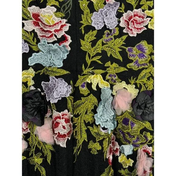 $998 MAC DUGGAL 11411 Black 3D Floral Dress Size 10 Embroidered Formal Gown NWT - Picture 9 of 10